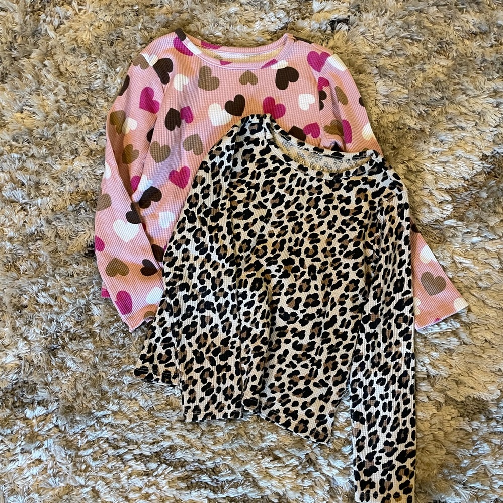 Lot of 2 Children’s Place Girls Long Sleeve Waffle Knit Shirts